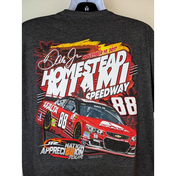 NASCAR Fanatics T Shirt 2XL Gray Dale Earnhardt Jr Homestead Miami Graphic Chevy - Picture 5 of 7